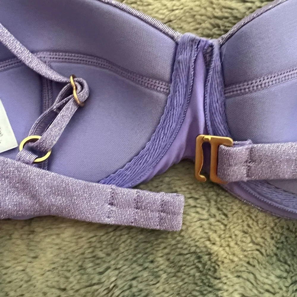 LSpace shimmery lavender bikini top, XS